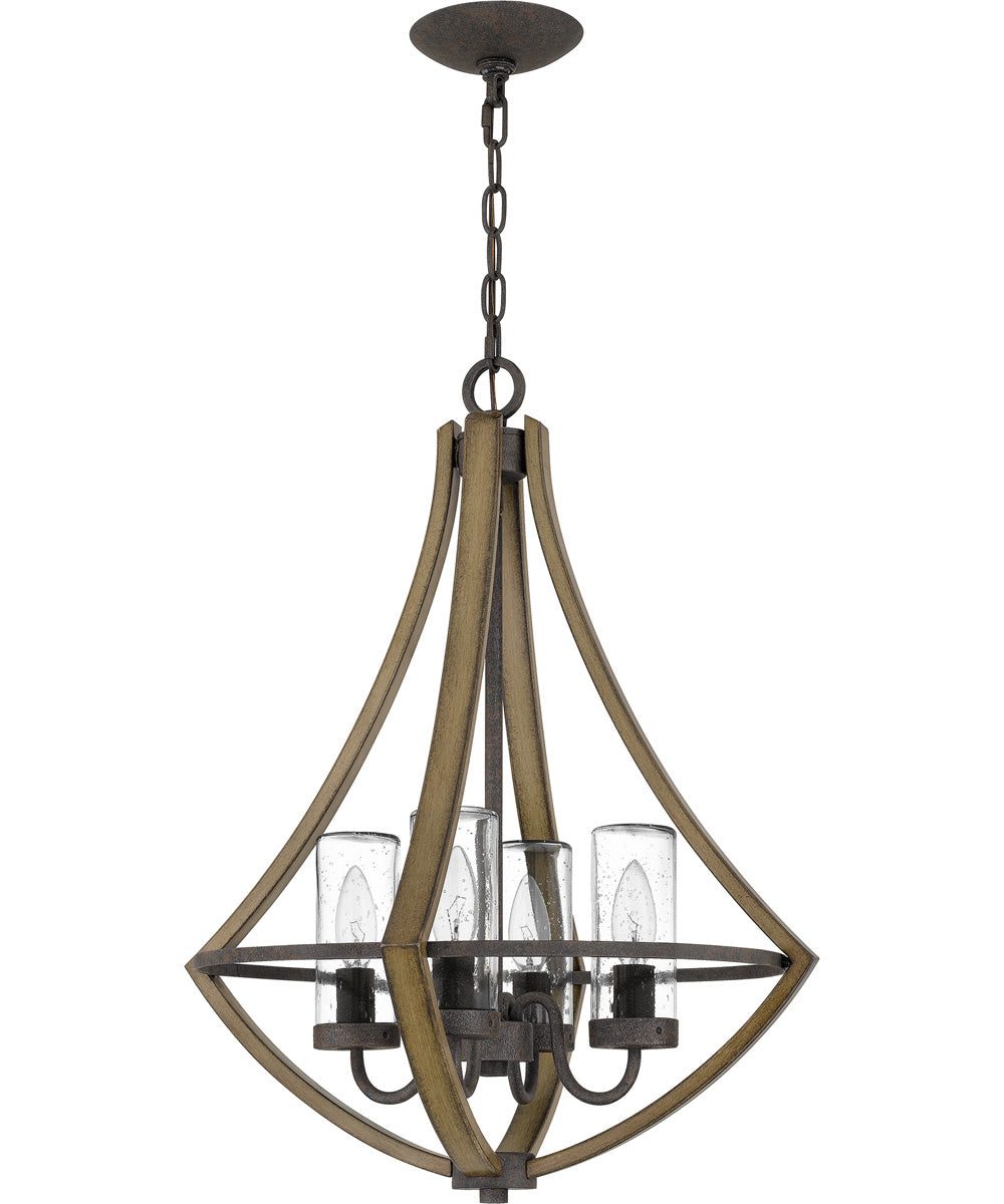 Shire 4-light Pendant Rustic Black