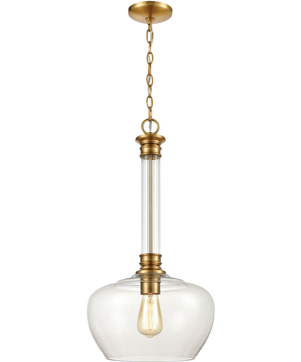 Glasgow 1-Light Pendant Burnished Brass/Clear Glass