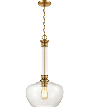 Glasgow 1-Light Pendant Burnished Brass/Clear Glass