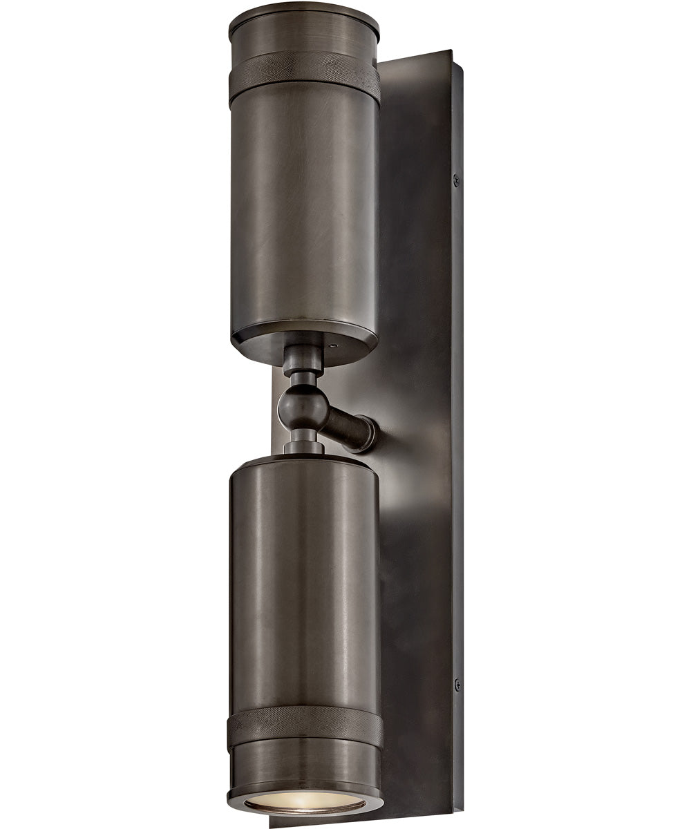 Pratt 2-Light Medium Wall Mount Lantern in Black Oxide