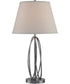 Sandra 1-Light Table Lamp Aged Gun Metal/L.Beige Fabric Shade