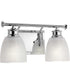 Lucky 2-Light Frosted Prismatic Glass Coastal Bath Vanity Light Polished Chrome