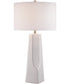 Tyrell 1-Light Table Lamp White Ceramichrome/ White Fabric Shade