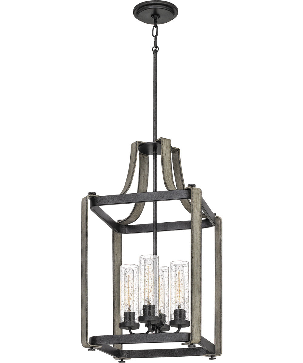 Rowling 4-light Pendant Weathered White Maple