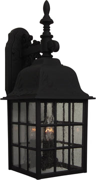 9"W Grid Cage 3-Light Outdoor Pendant Matte Black