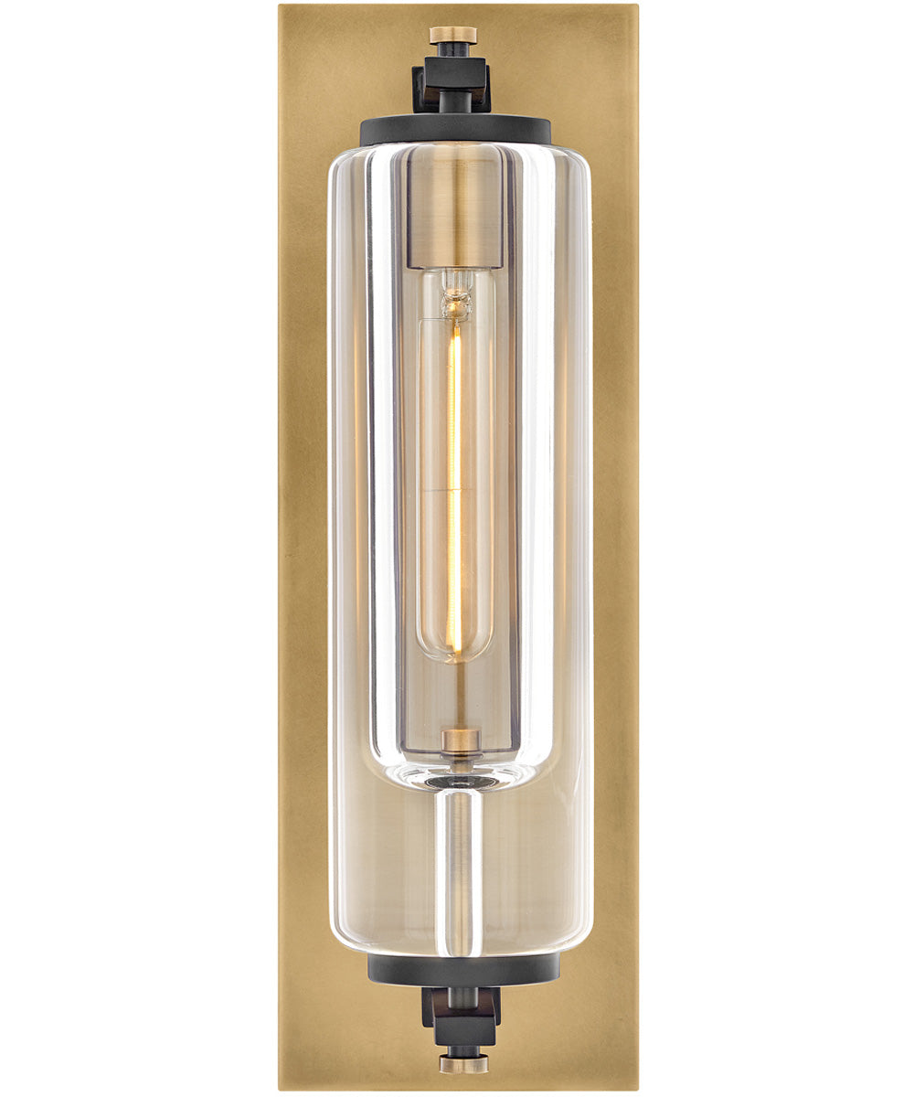 Lourde 1-Light Medium Wall Mount Lantern in Heritage Brass