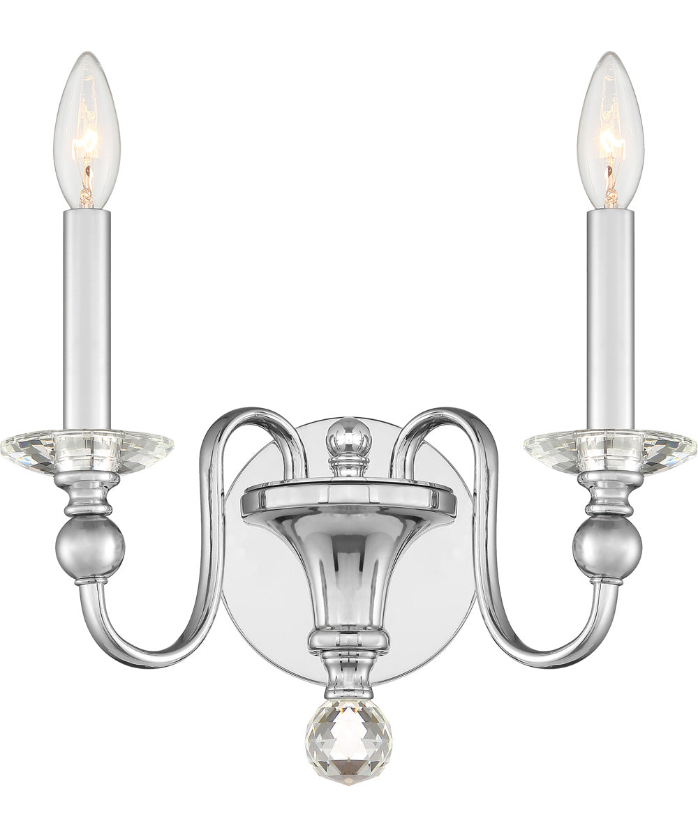 Mila Small 2-light Wall Sconce Polished Chrome