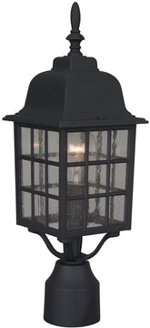 18"H Grid Cage 1-Light Outdoor Post Light Matte Black