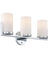 Caesarea 3-Light 3-Light Vanity Chrome/Frost Glass Shade