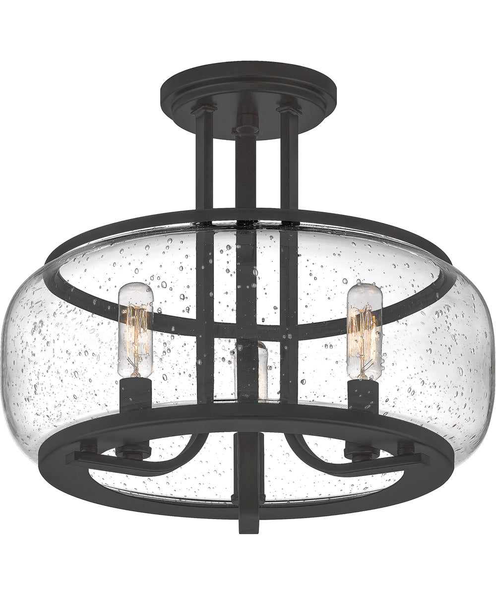 Pruitt Medium 3-light Semi Flush Mount Matte Black