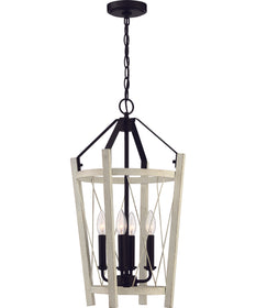 Suffolk 4-Light Foyer Light Cottage White/Espresso