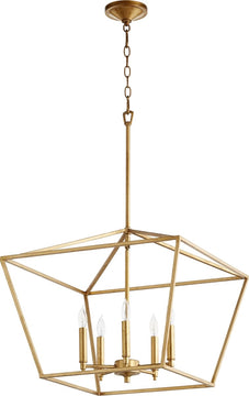 21"W Gabriel 5-light Nook Chandelier Gold Leaf