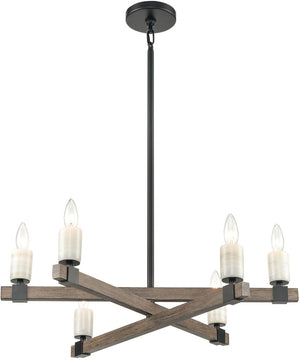 Stone Manor 6-Light Chandelier Aspen/Matte Black