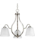 Arden 3-Light Etched Glass Farmhouse Chandelier Light Brushed Nickel