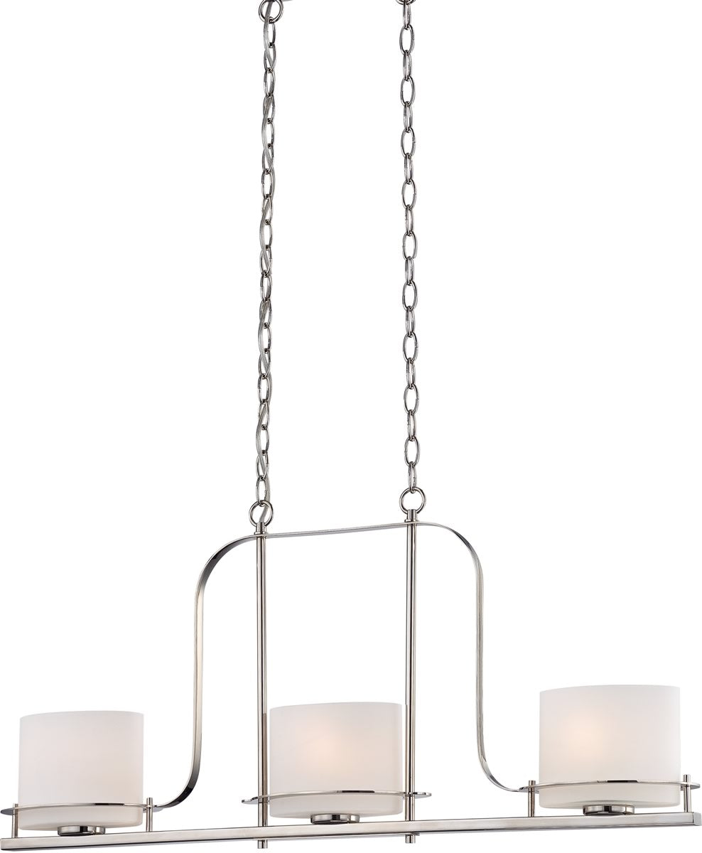 36"W Loren 3-Light Pendant Polished Nickel