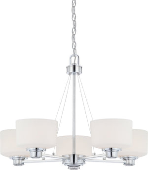 28"W Soho 5-Light Chandelier Polished Chrome