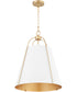 3-light Pendant Studio White w/ Aged Brass