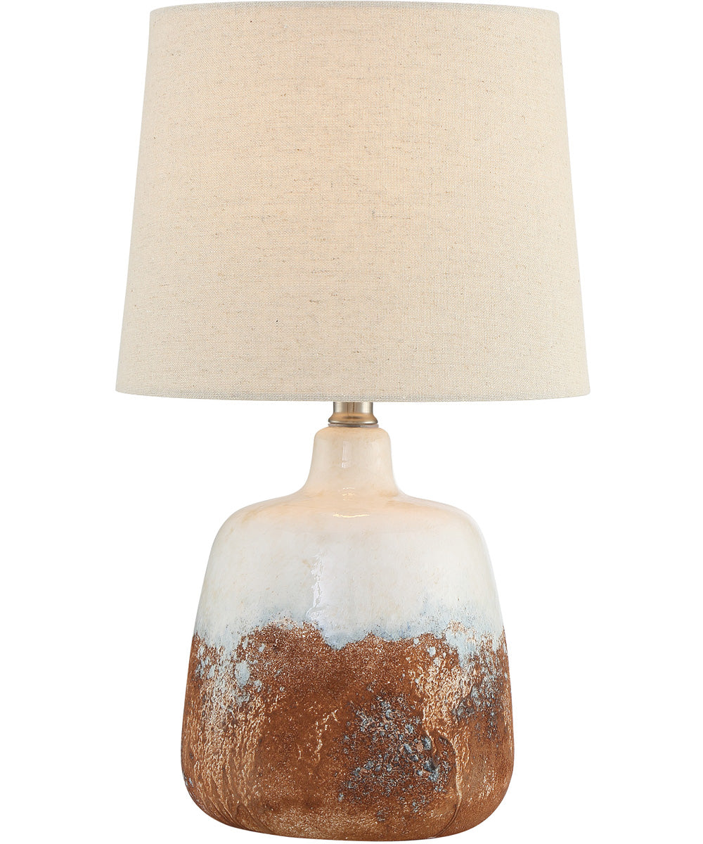 Marco 1-Light Table Lamp 2-Tone White Ceremichrome/ L.Beight Shade