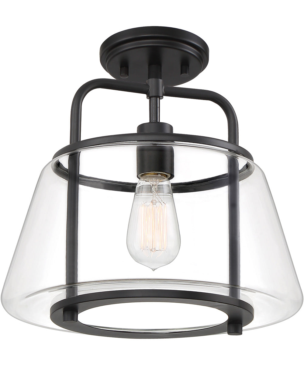 Kettle 1-light Semi Flush Mount Earth Black