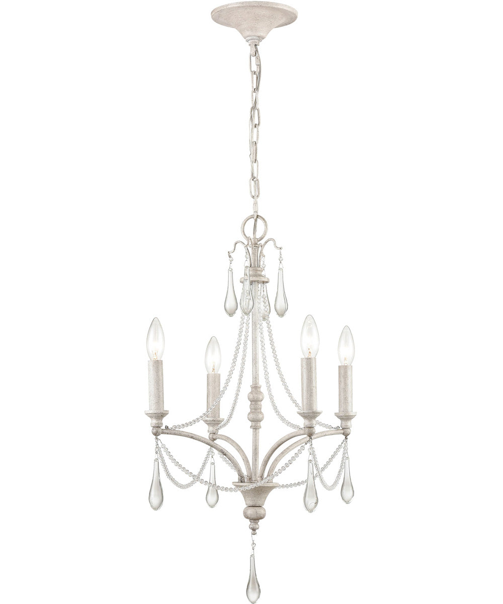 French Parlor 4-Light chandelier  Vintage White