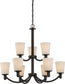 31"W Laguna 9-Light Chandelier Forest Bronze