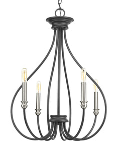 Whisp 4-Light Farmhouse Chandelier Light Graphite