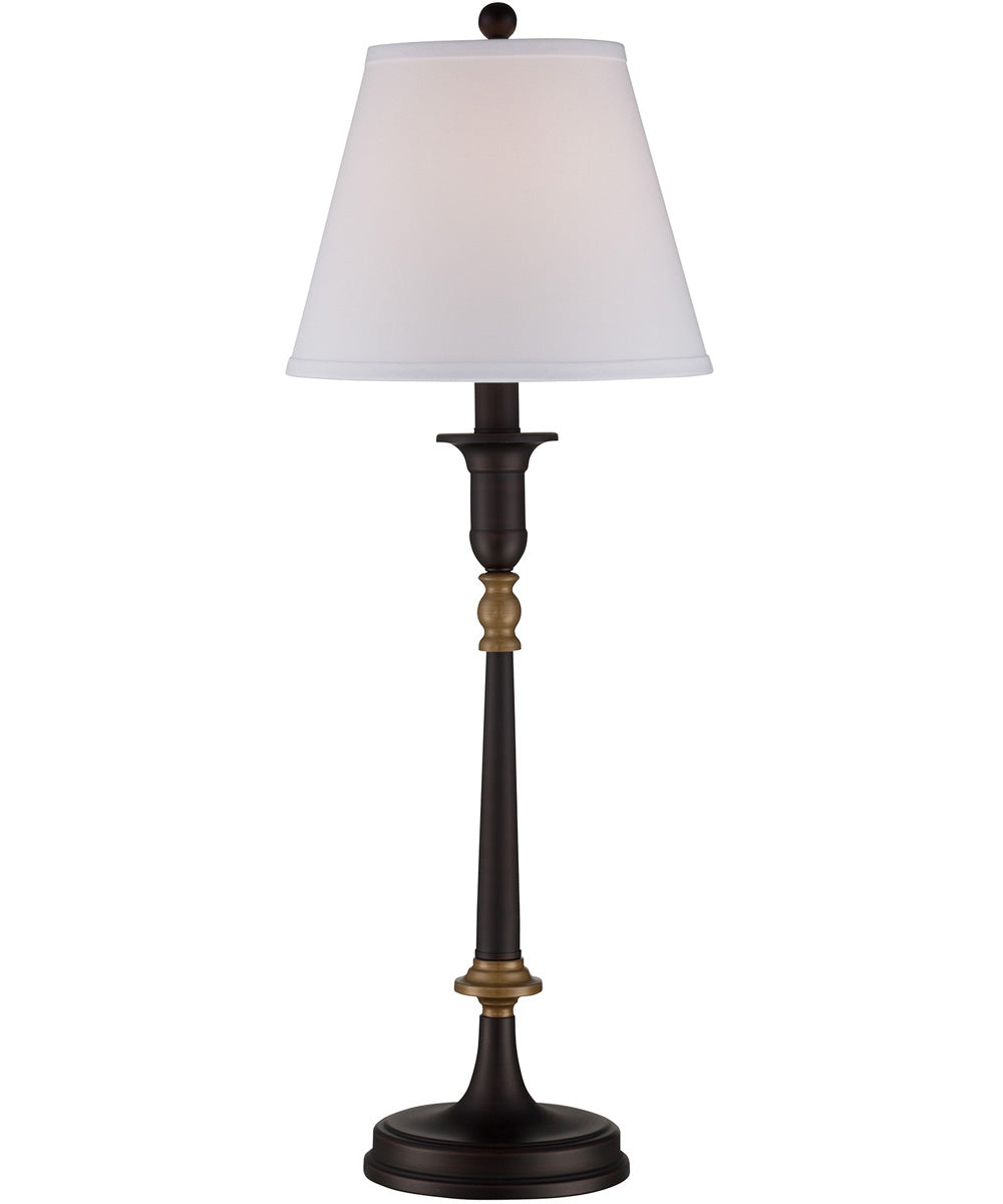 Laken 1-Light Buffet Lamp Dark Brown / White Fabric Shade