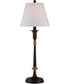 Laken 1-Light Buffet Lamp Dark Brown / White Fabric Shade