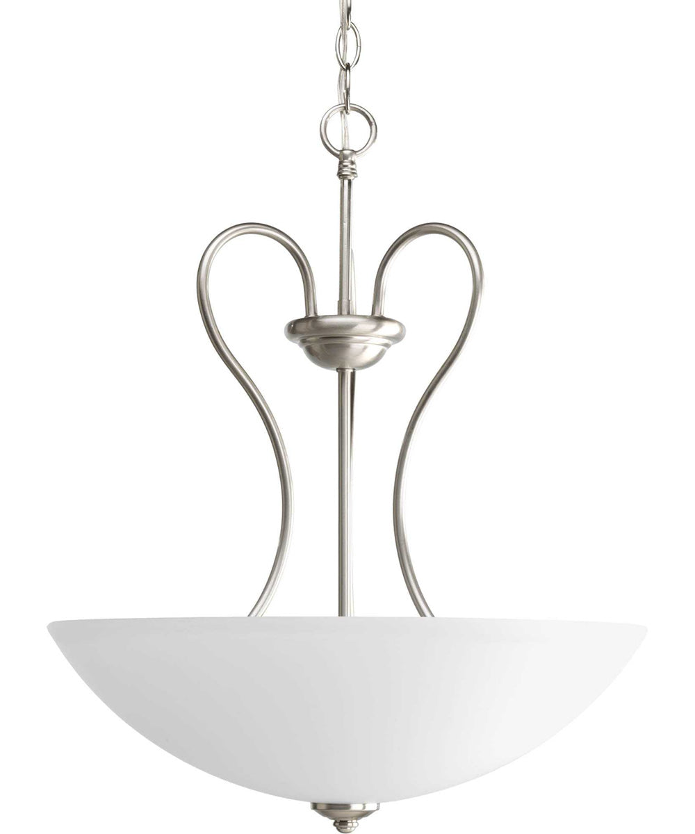 Heart 3-Light Inverted Pendant Brushed Nickel