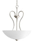 Heart 3-Light Inverted Pendant Brushed Nickel