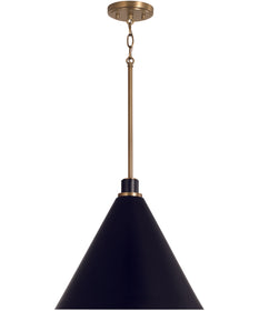 Bradley 1-Light Pendant Aged Brass and Black