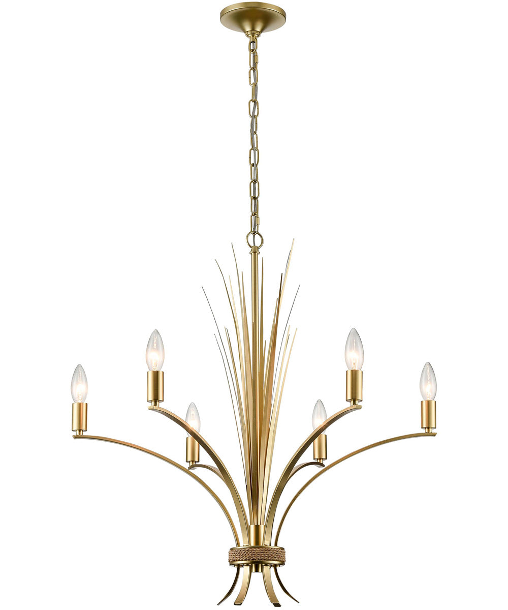 Biscayne Bay 26'' Wide 6-Light Chandelier - Champagne Gold