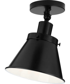 Hinton 1-Light Vintage Style Ceiling Light Matte Black