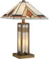 Stewart 3-Light Table Lamp Antique Brass/Tiffany Shade