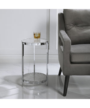 Clarence Textured Glass Accent Table