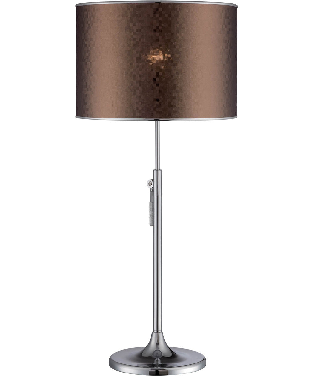 Delaire 1-Light Adjustable Table Lamp Chrome/Pvc Shade