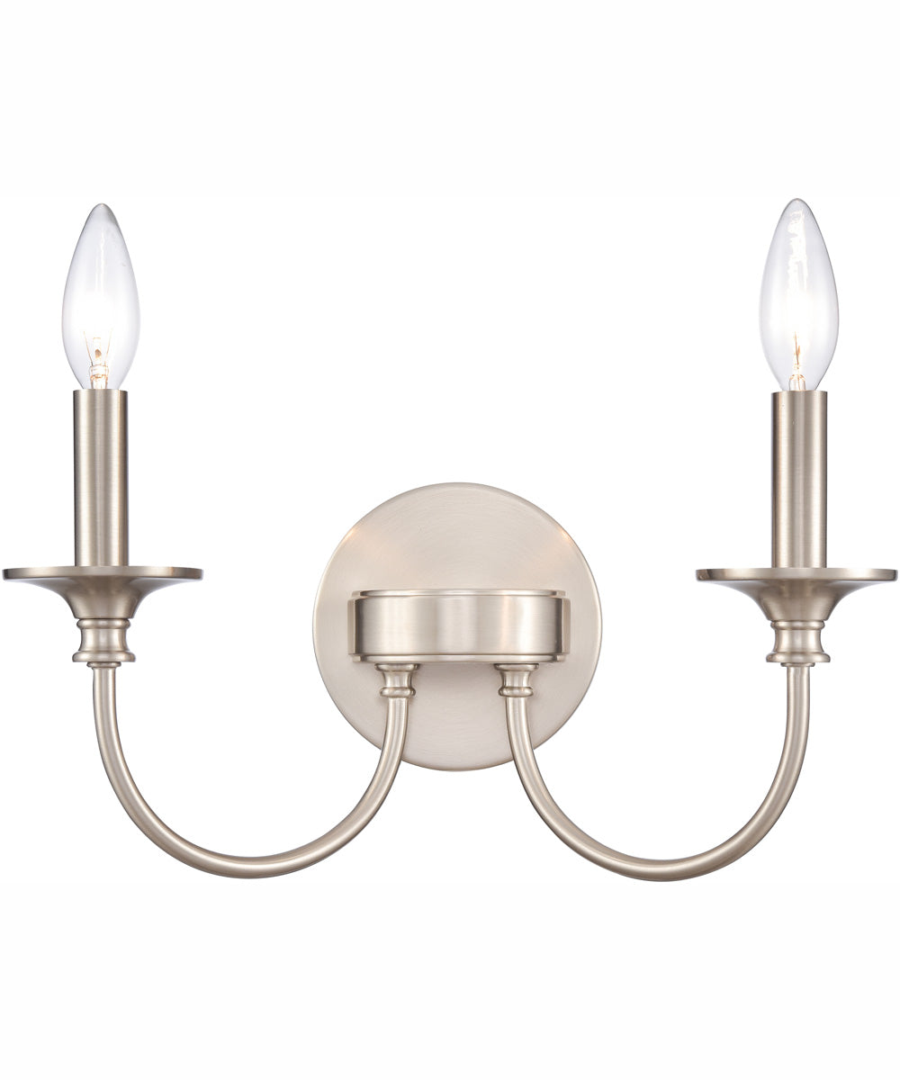 Cecil 14'' Wide 2-Light Vanity-Light - Brushed Nickel