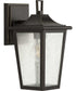 Padgett 1-Light Transitional Clear Seeded Glass Outdoor Wall Lantern Antique Bronze