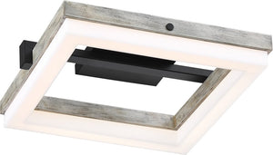 14"W Alta 1-Light LED Black / Gray Wood