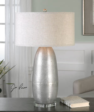 32"H Tartaro Industrial Silver Table Lamp