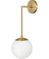 Warby 1-Light Single Light Sconce in Heritage Brass