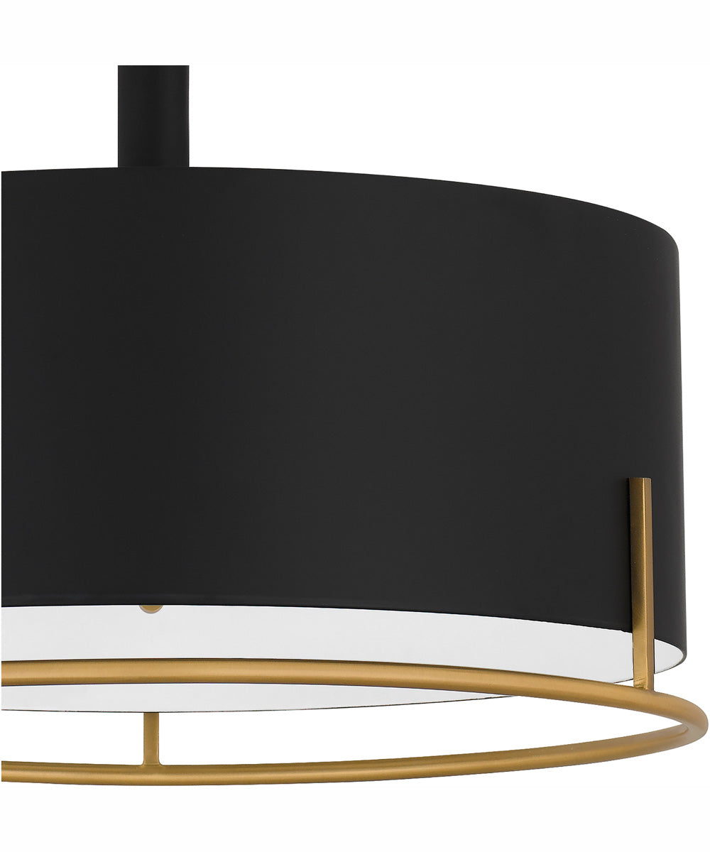 Quoizel Semi-Flush Mount Medium 3-light Semi Flush Mount Matte Black