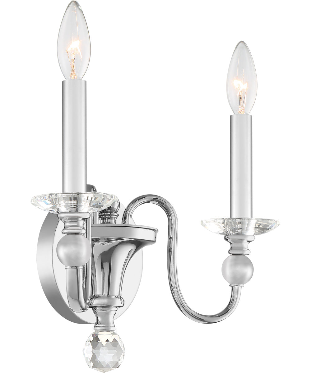 Mila Small 2-light Wall Sconce Polished Chrome