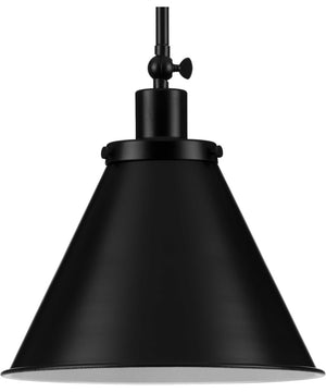 Hinton 1-Light Vintage Style Hanging Pendant Light Matte Black