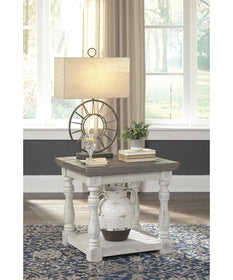 24"H Havalance Rectangular End Table Gray/White