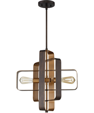 Linked 2-Light Pendant Aged Bronze Brushed