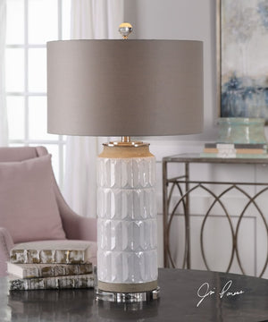 30"H Athilda Gloss White Table Lamp