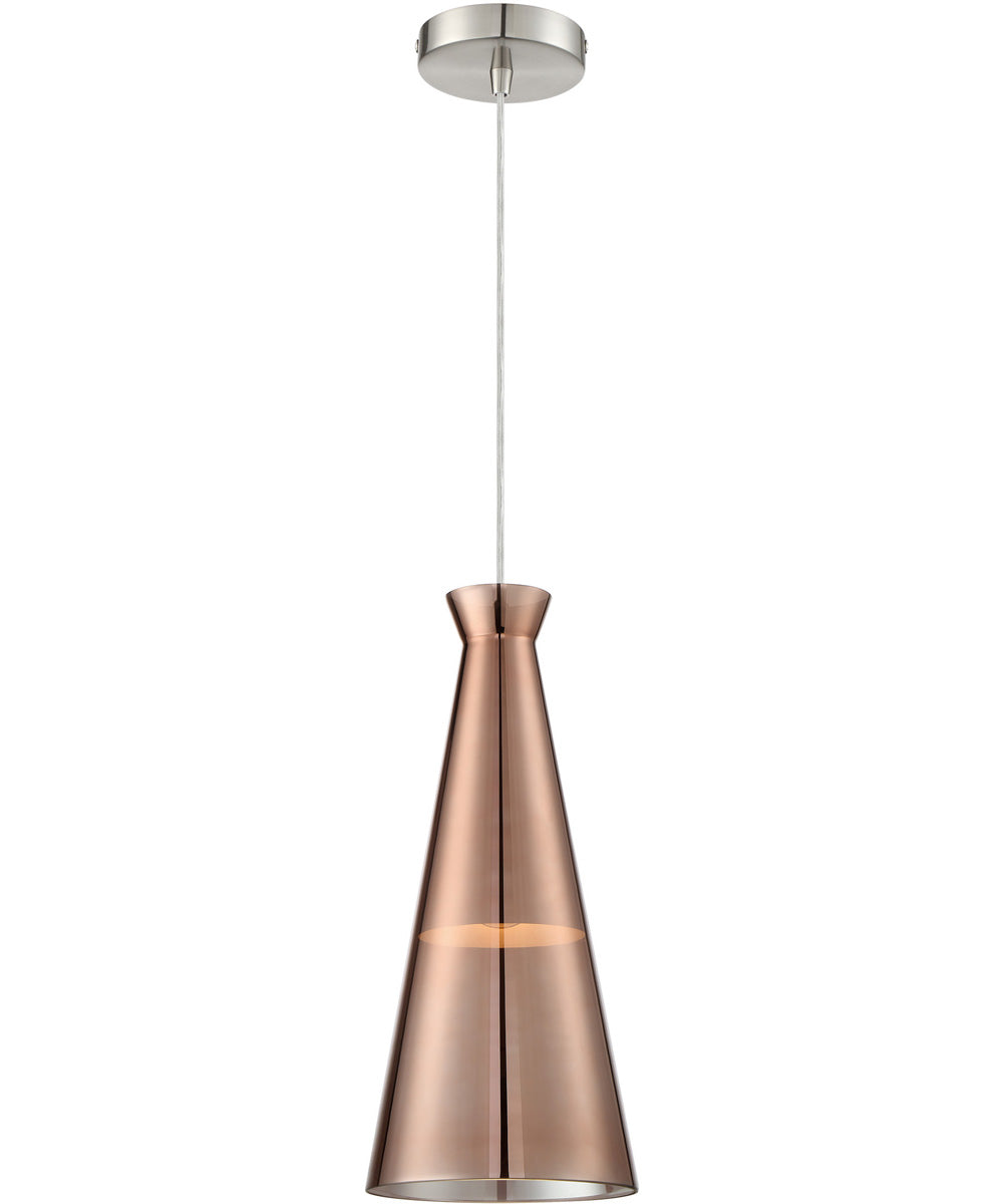 Cabello 1-Light Pendant Copper Finished/Glass Shade