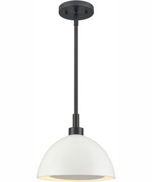 Pelham 10'' Wide 2-Light Pendant - Matte Black/Matte White