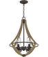 Shire 4-light Pendant Rustic Black